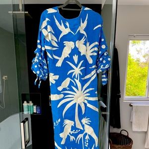 Johanna Ortiz linen embroidered dress size 6